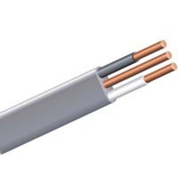 Romex Building Wire, 6 AWG Wire, 2 Conductor, 500 ft L, Copper Conductor, PVC Insulation 6/2UF-W/GX500